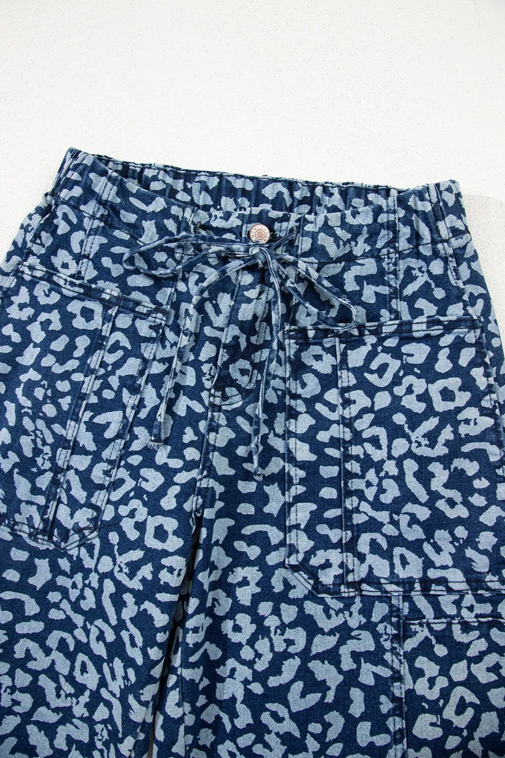 Leopard Print Wide Leg Jeans - Image 5