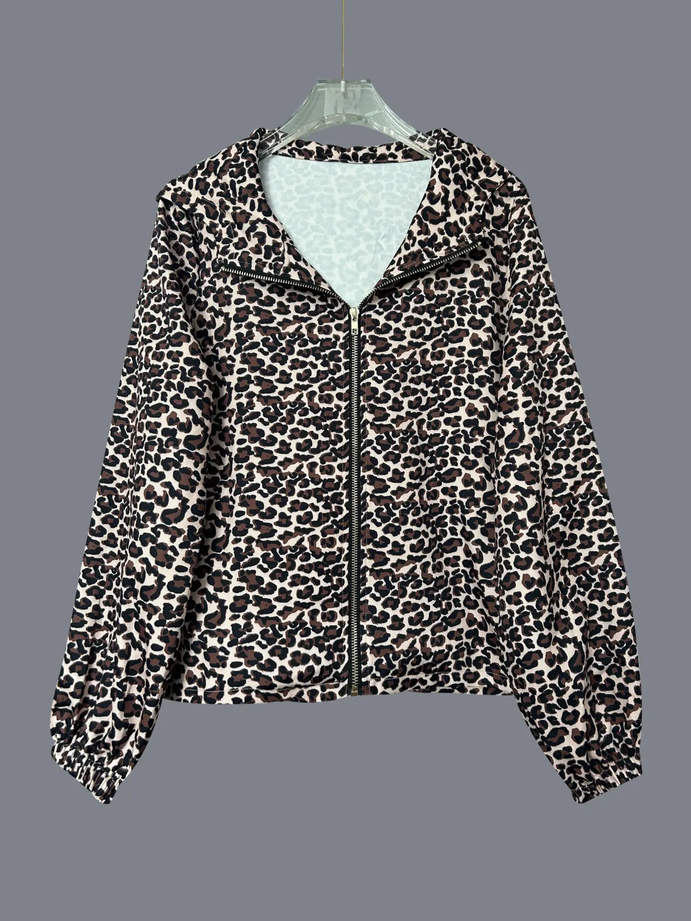 Leopard Print Zip-Up Hoodie - Image 4