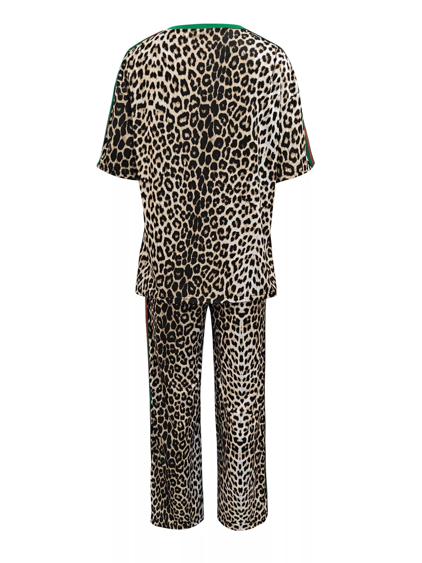 Leopard Round Neck Top and Pants Two-Piece Set - Image 7