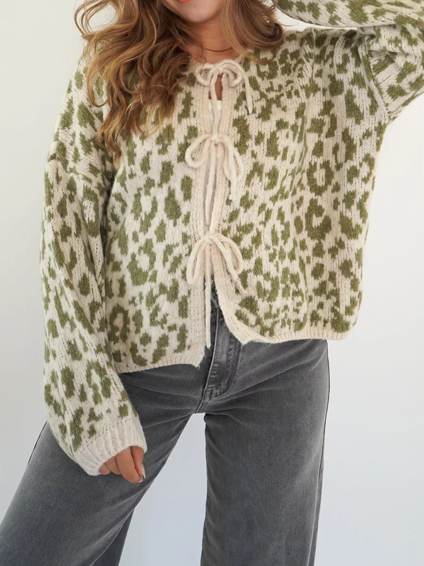 Leopard Tie-Front Cardigan - Image 13