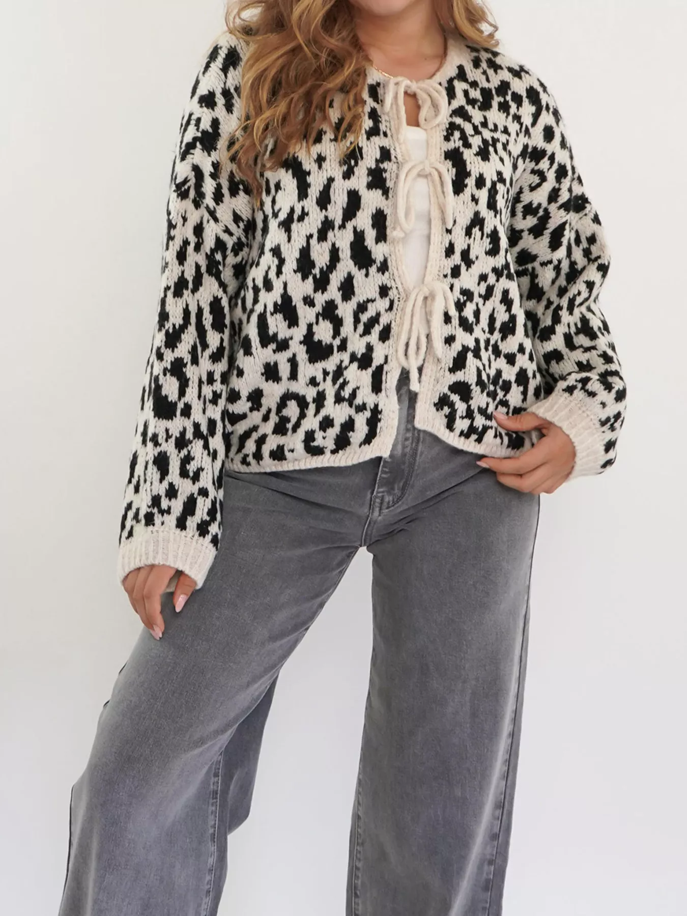 Leopard Tie-Front Cardigan - Image 8