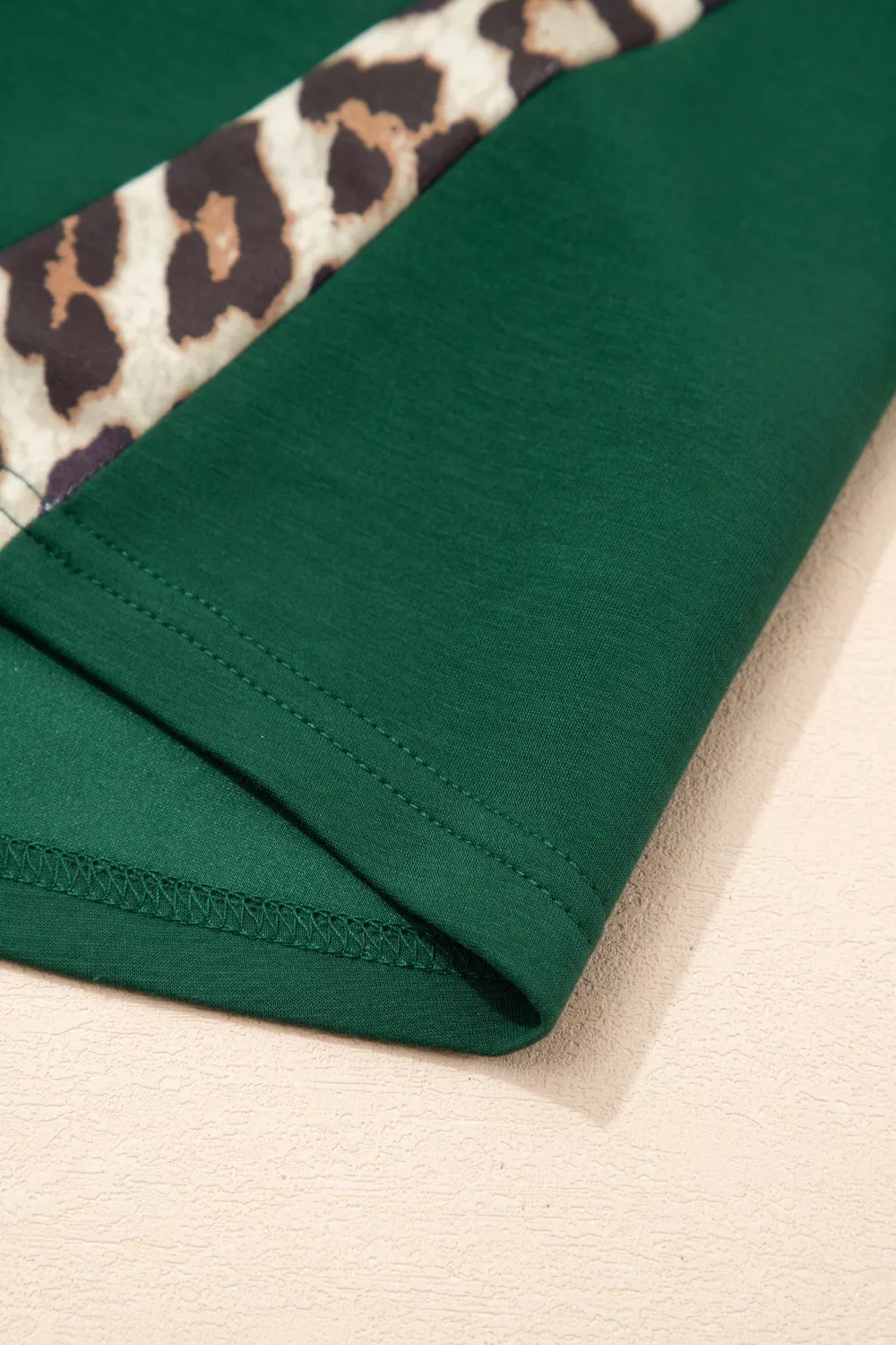 Leopard Trim Short Sleeve Relaxed Fit T-Shirt - Image 11