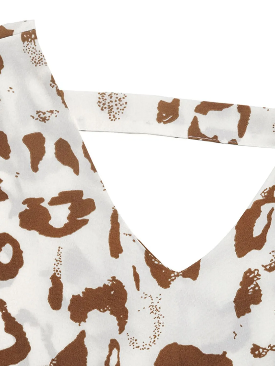 Leopard V-Neck Half Sleeve Blouse - Image 5
