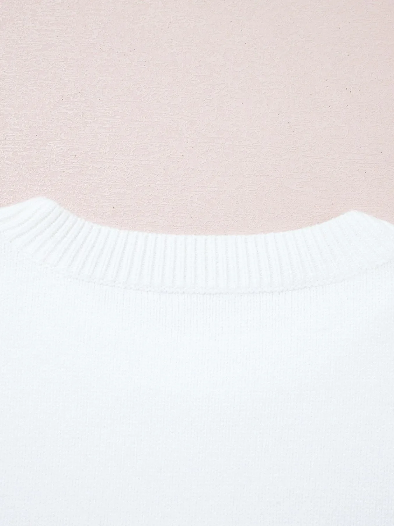 Letter Contrast Hem Round Neck Sweater - Image 6
