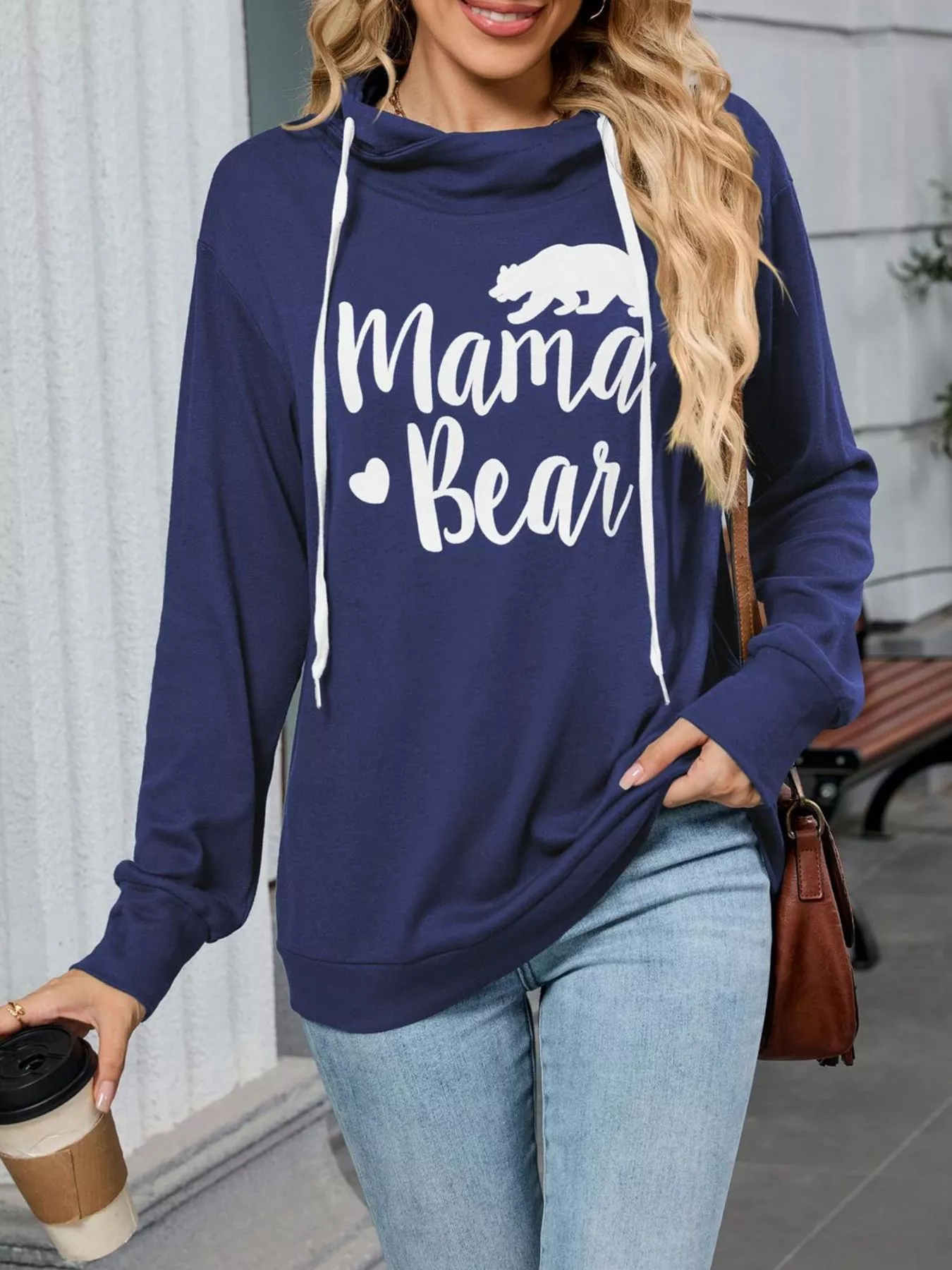 Letter Drawstring Long Sleeve Hoodie - Image 23