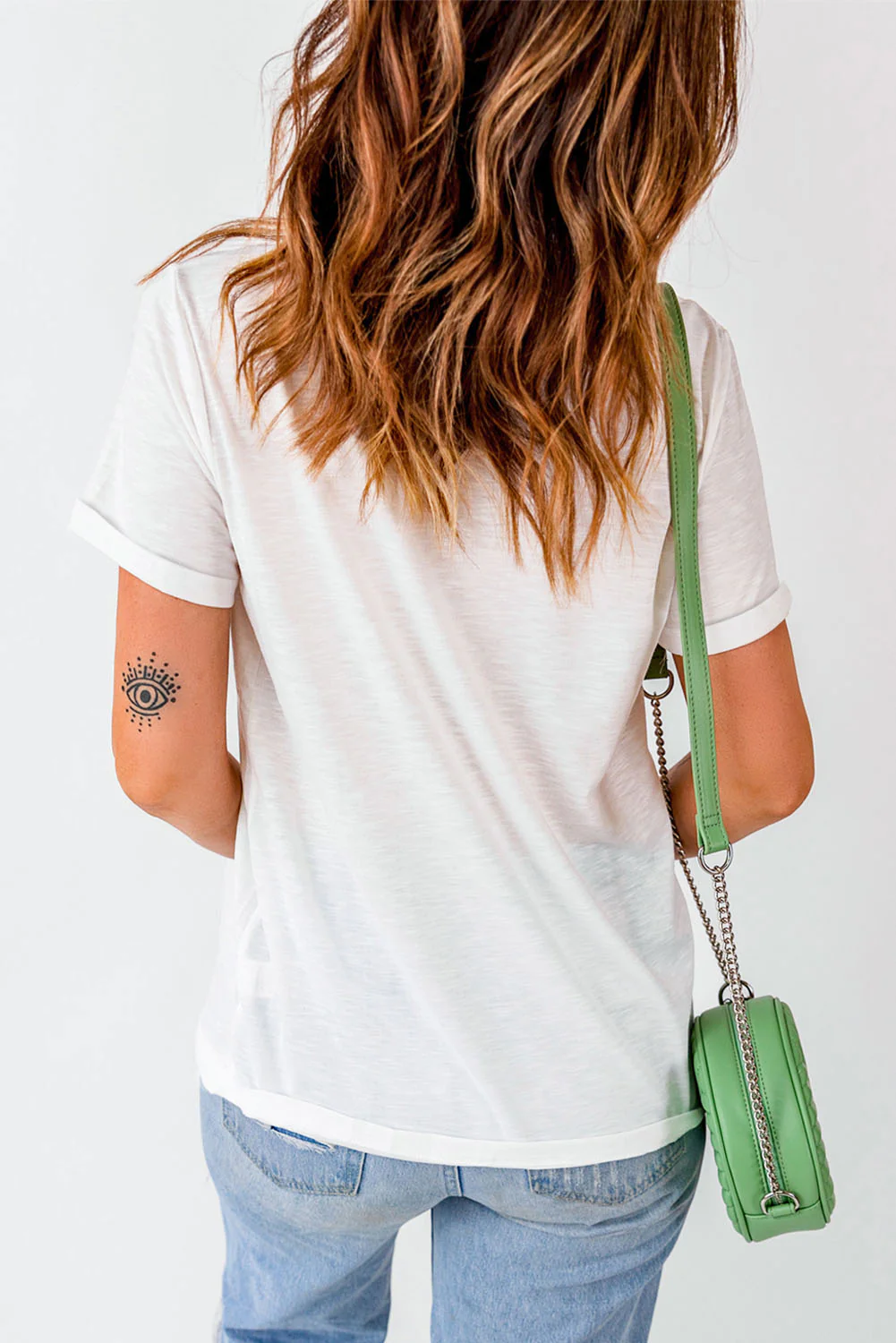 Letter Graphic Round Neck Short Sleeve T-Shirt - Image 5
