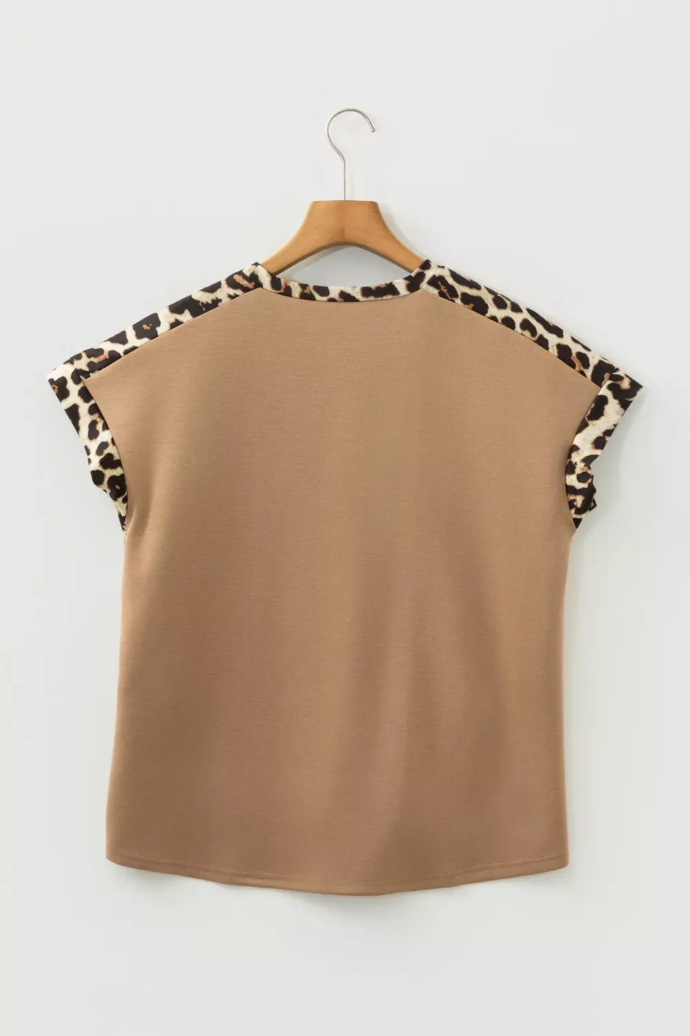 Light French Leopard Trim Round Neck Loose T Shirt - Image 5