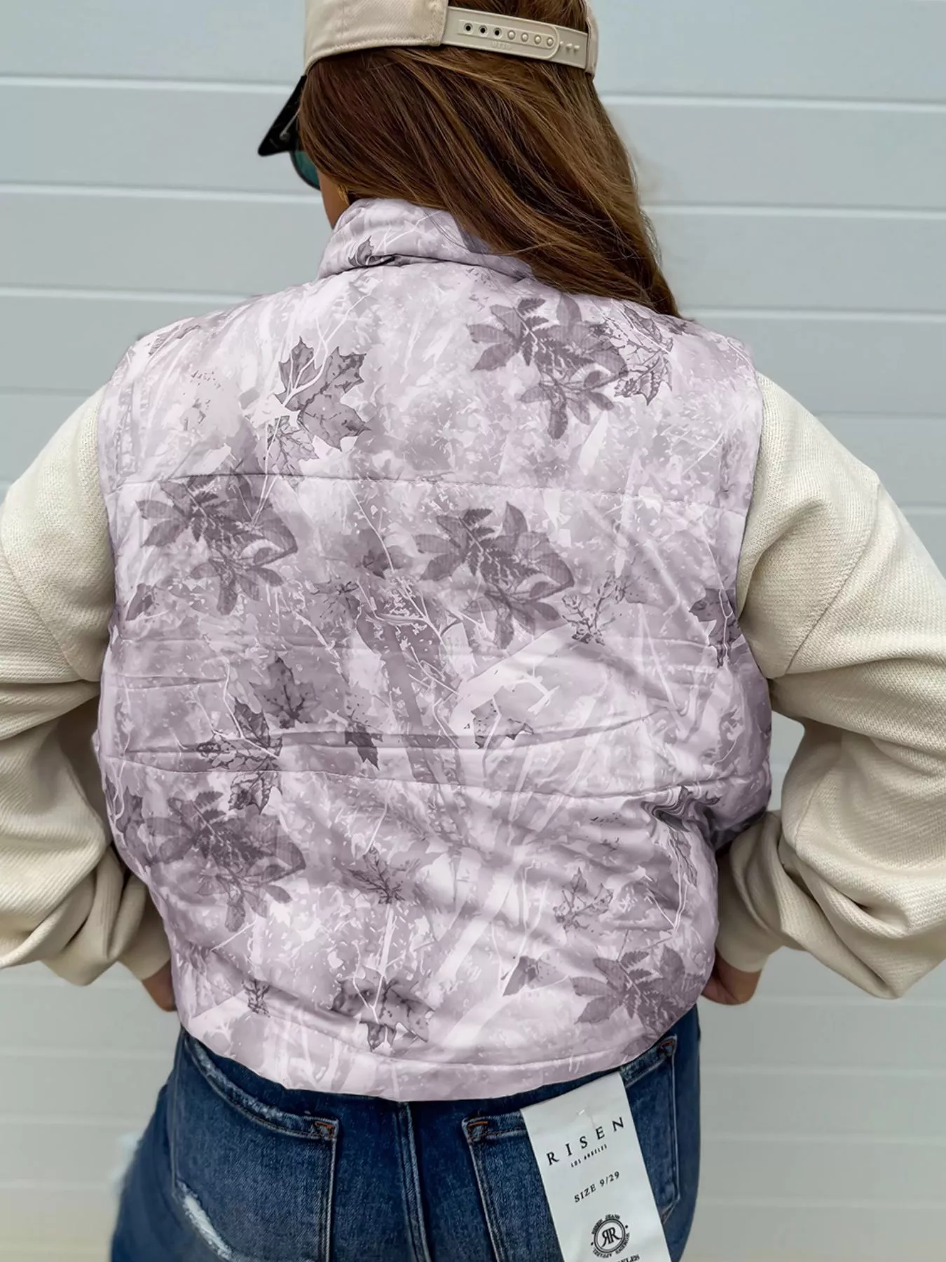 Lightweight Leaf Print Vest Coat - Image 5