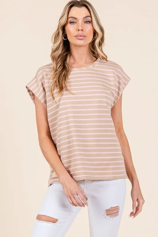 Lime 'N' Chili Striped Muscle Sleeve Top - Image 4