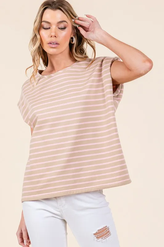 Lime 'N' Chili Striped Muscle Sleeve Top - Image 5