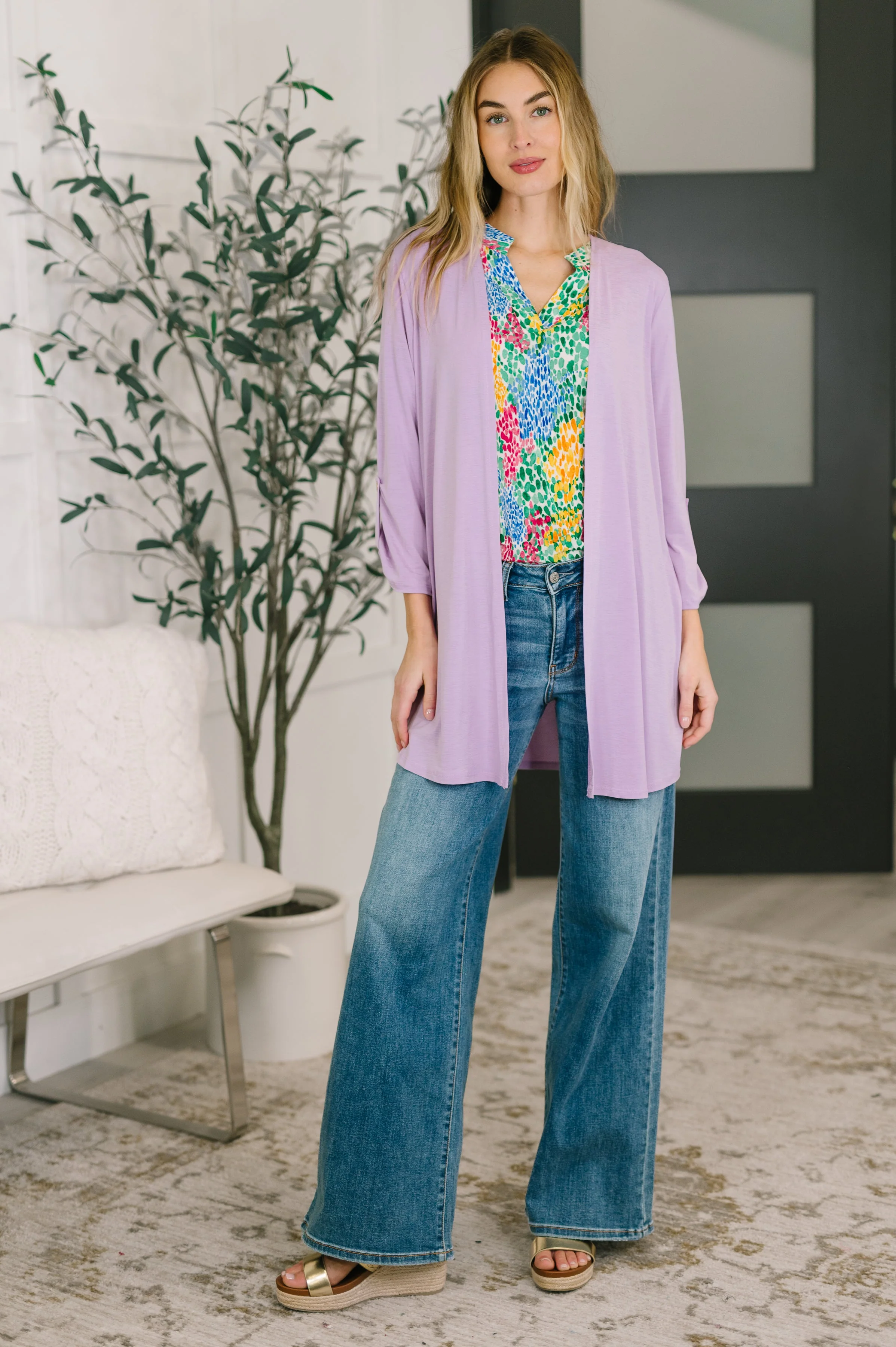 Lizzy Cardigan in Orchid Bloom - Image 3