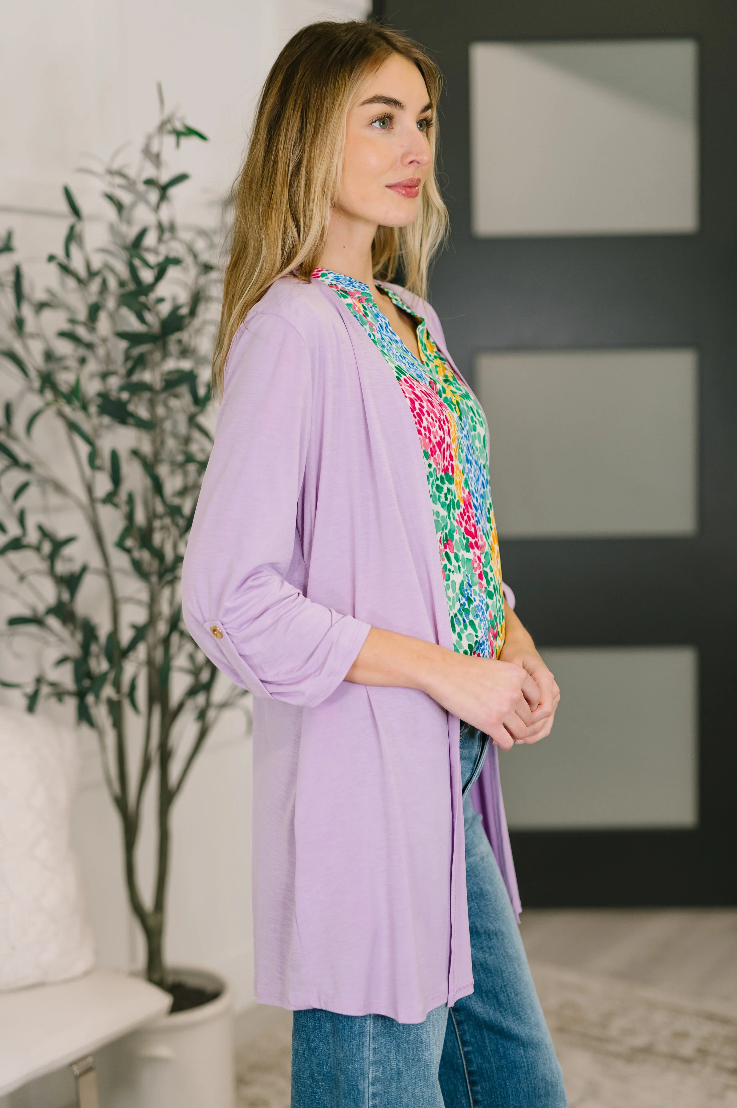 Lizzy Cardigan in Orchid Bloom - Image 4