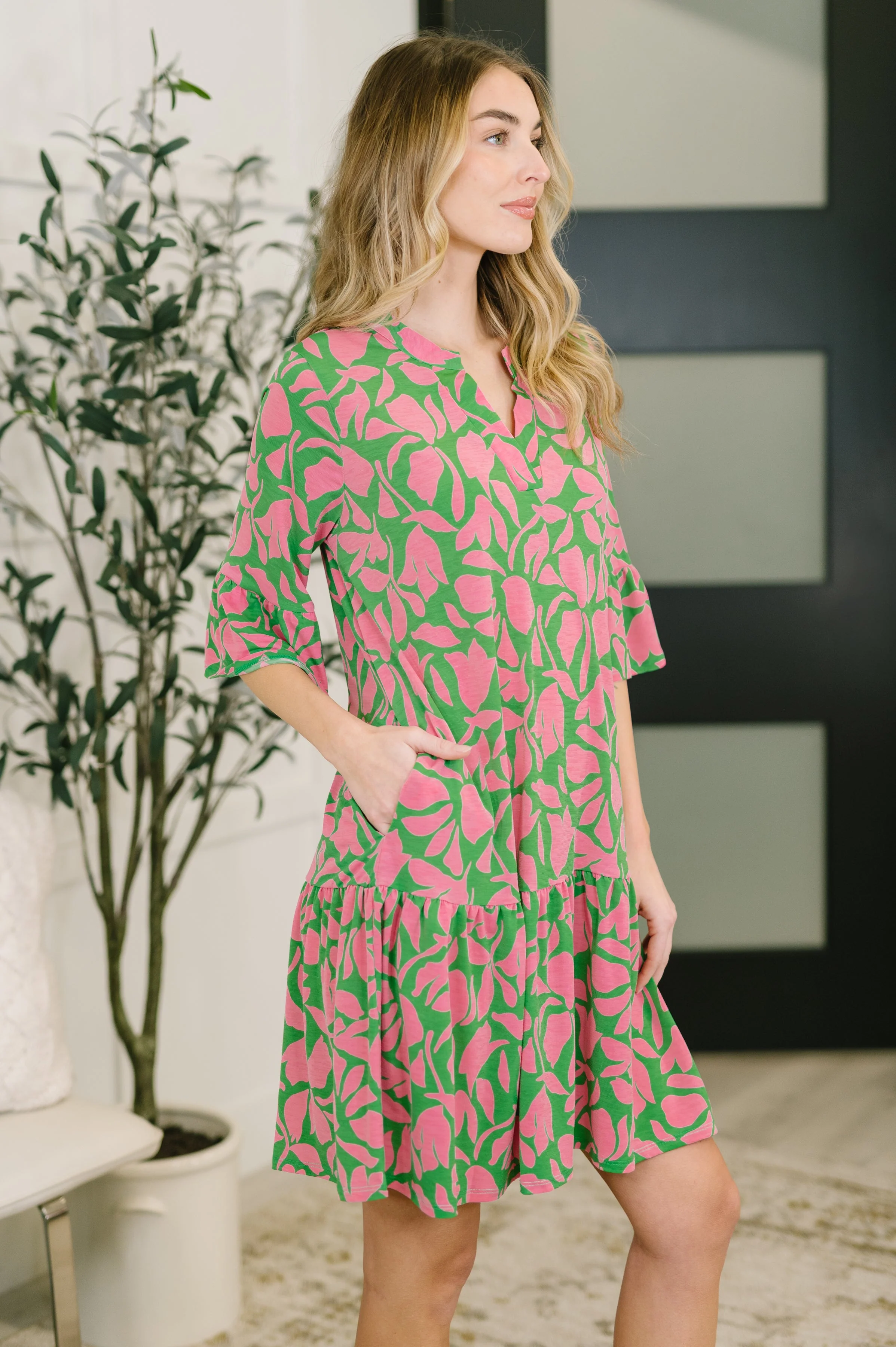 Lizzy Sunday Dress in Emerald Abstract Floral- 3/3/2026 NEW - Image 4