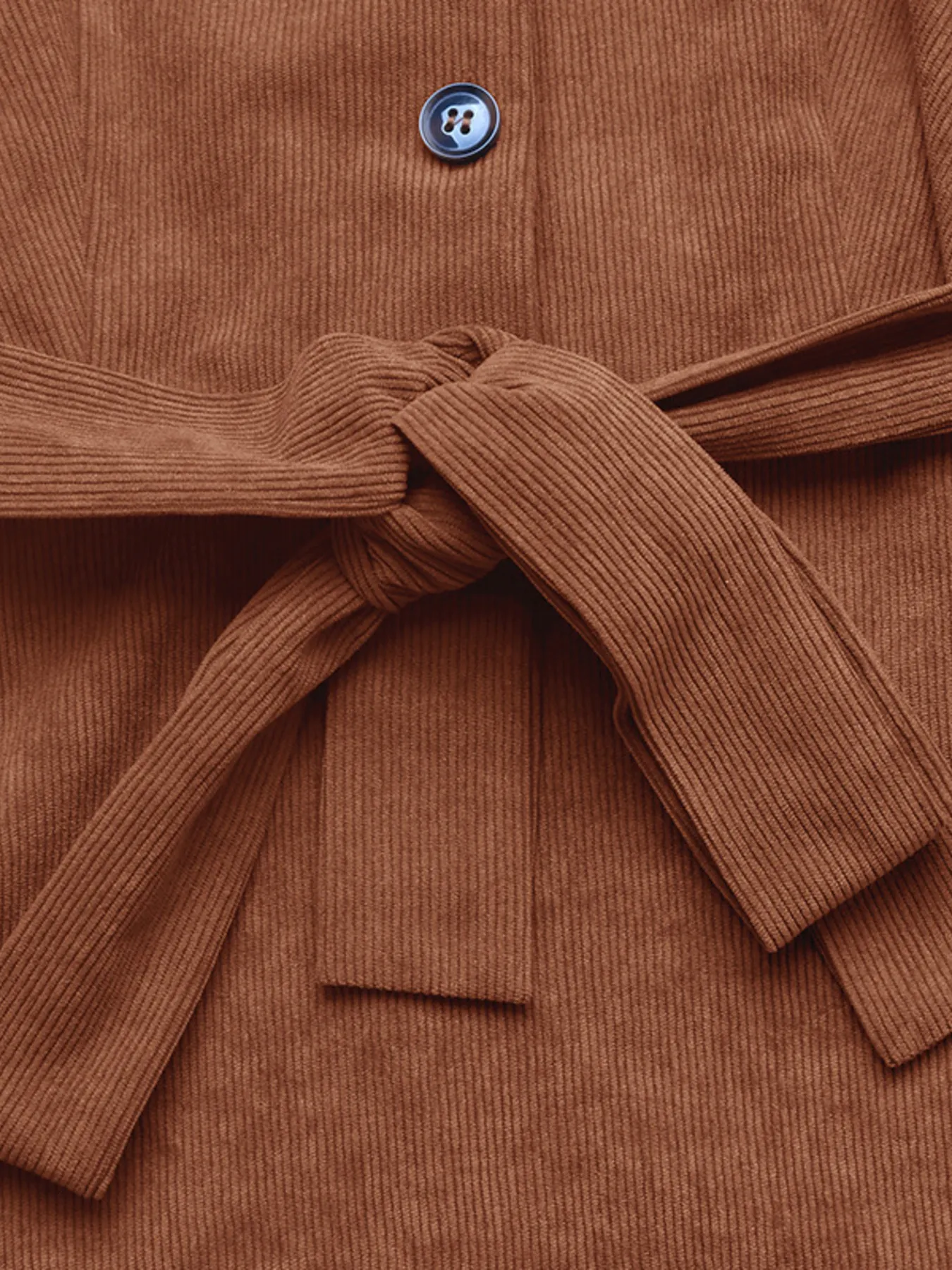 Long Sleeve Button Front Belted Midi Dress - Image 8