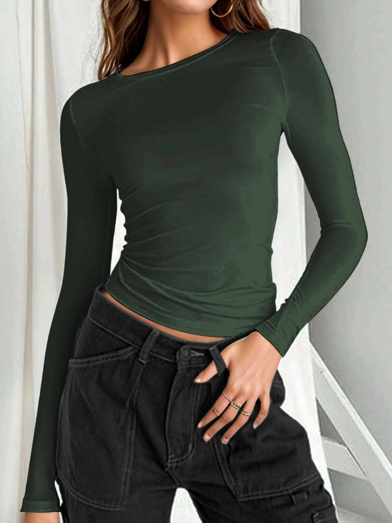 Long Sleeve Cropped T-Shirt - Image 13