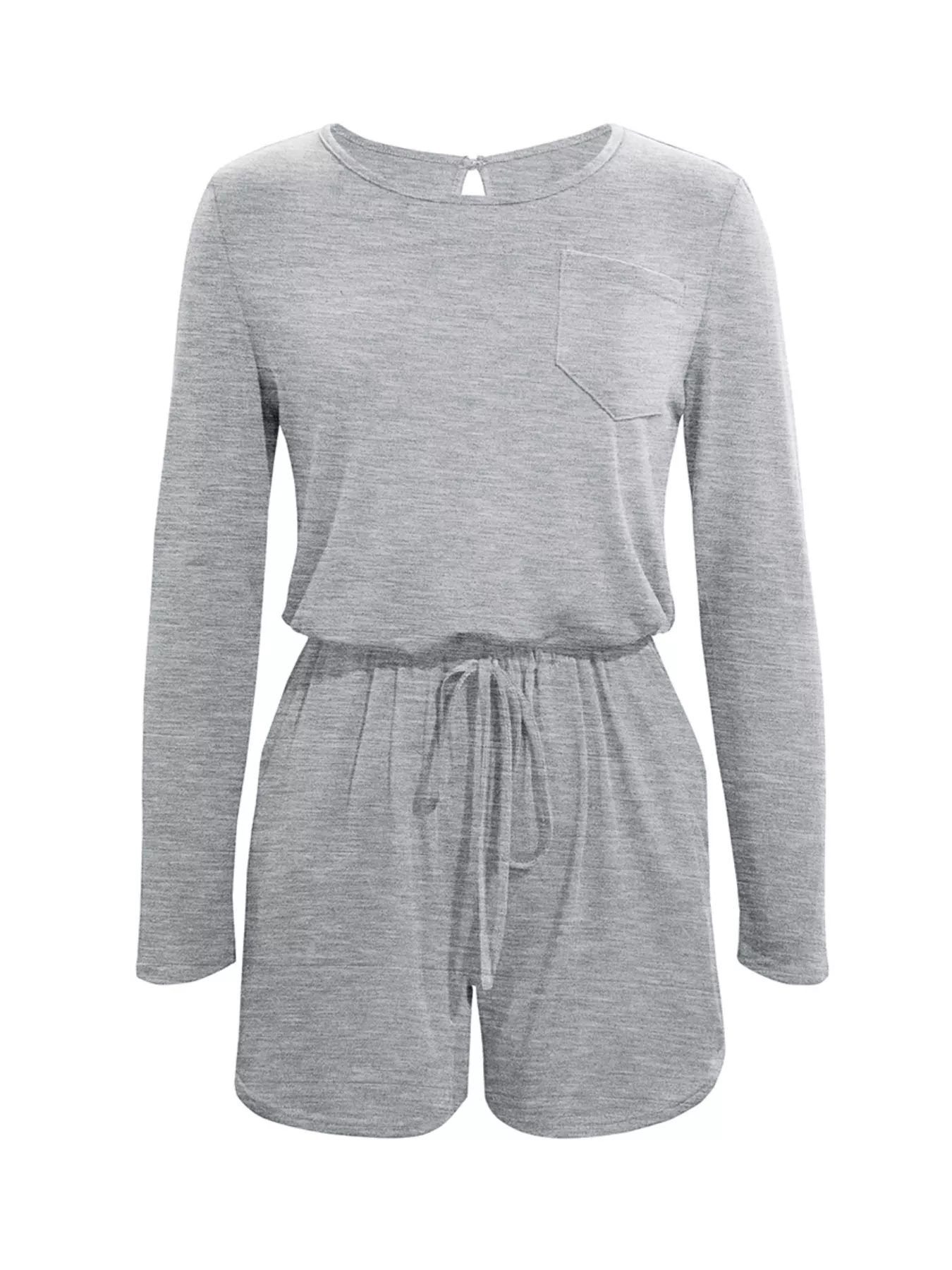 Long Sleeve Drawstring Romper - Image 9