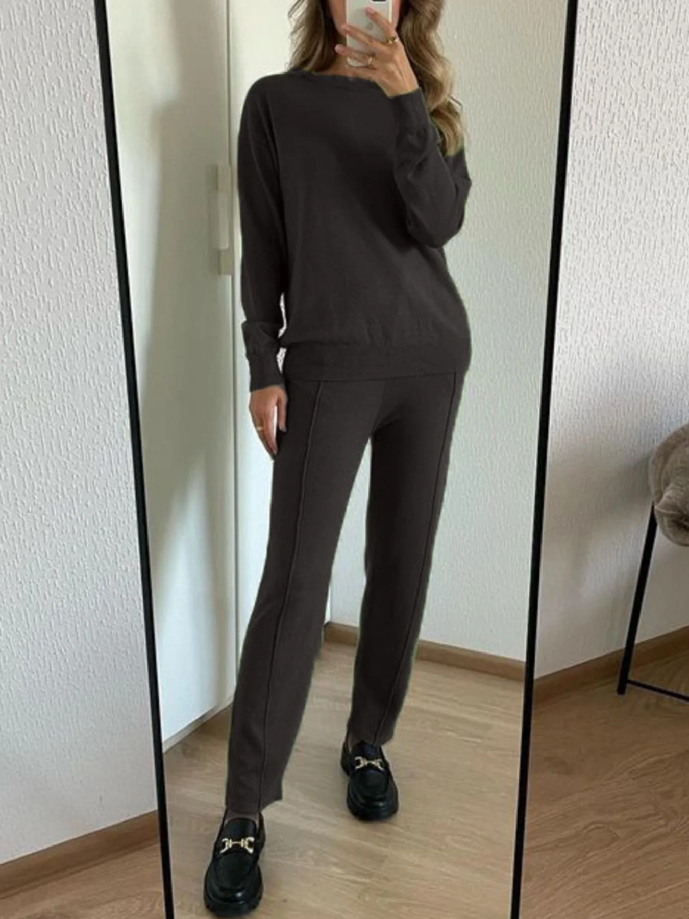 Long Sleeve Top and Pants Sweater Set - Image 10
