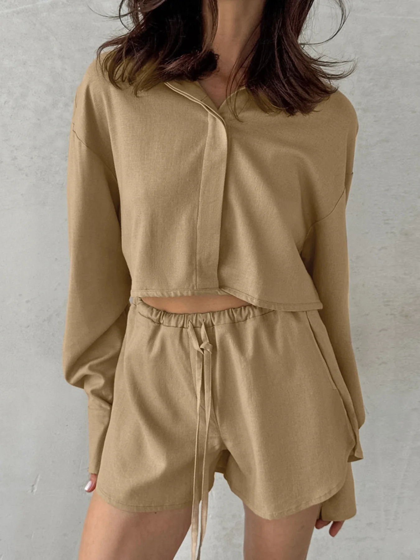 Long Sleeve Top and Shorts Set - Image 7