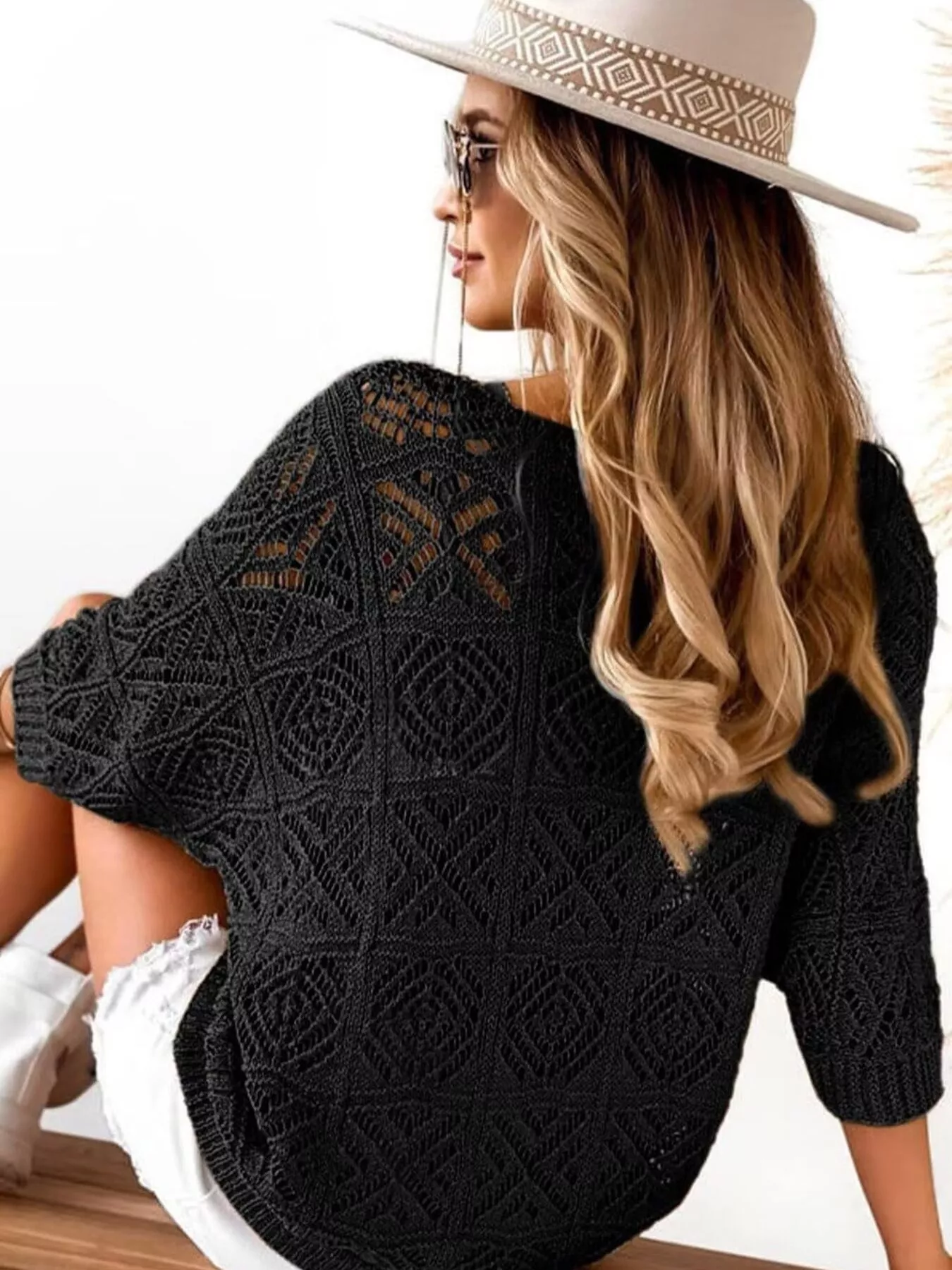 Loose Fit Crochet Knit Cover-Up - Image 6