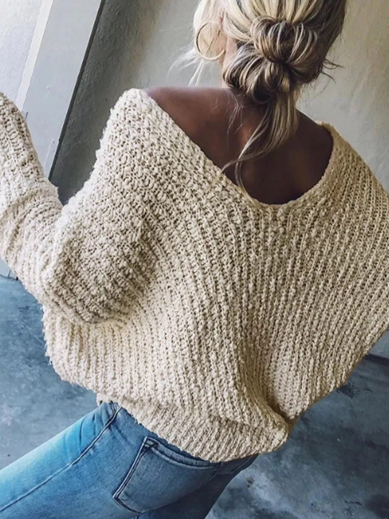 Loose Fit Long Sleeve Sweater - Image 5