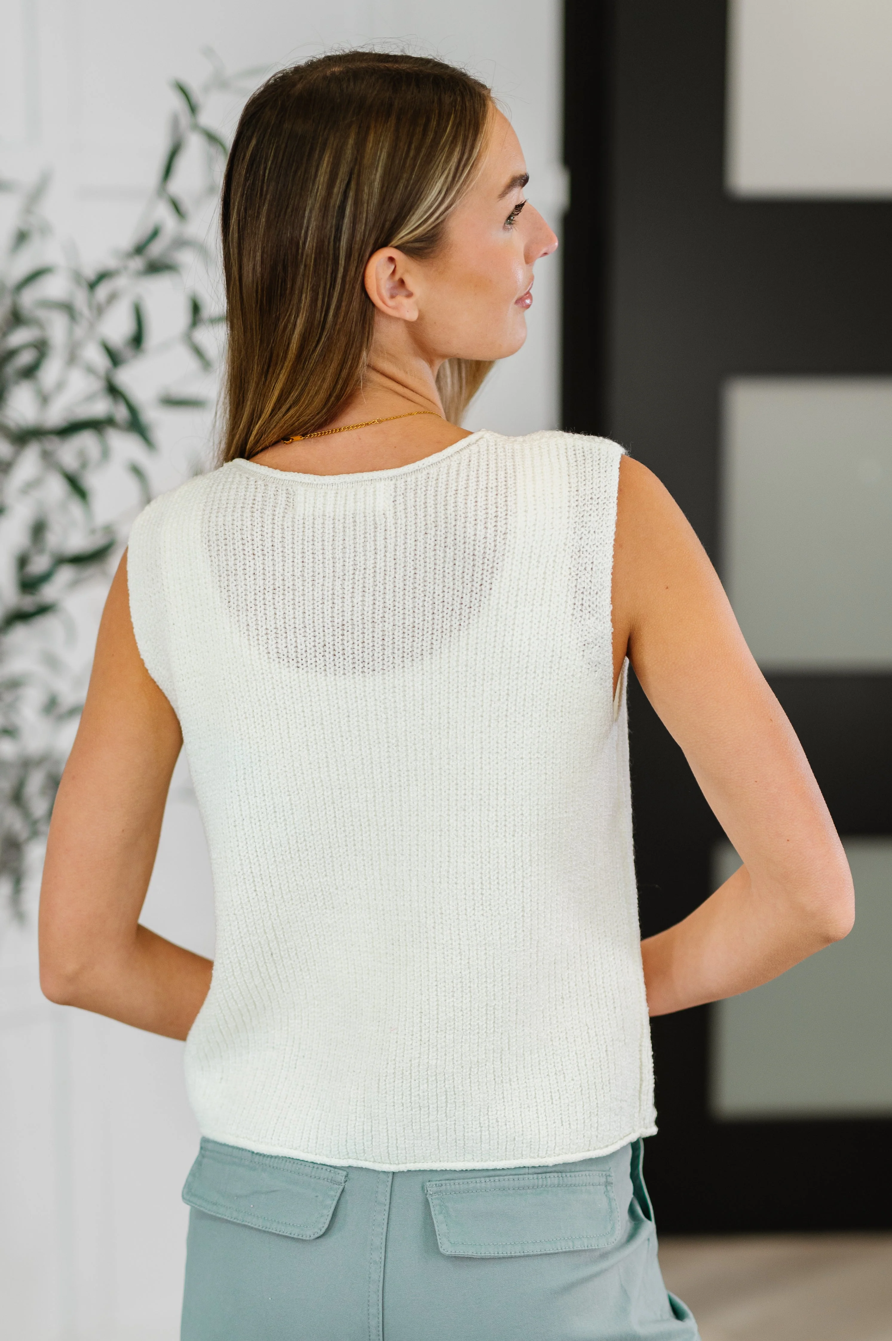 Loose Interpretation Tie Front Knit Vest - Image 7