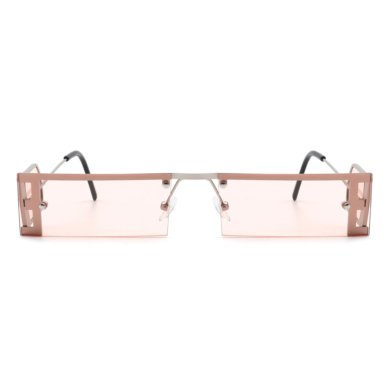 Loro - Rectangle Retro Narrow Slim Flat Top Tinted Sunglasses - Image 10