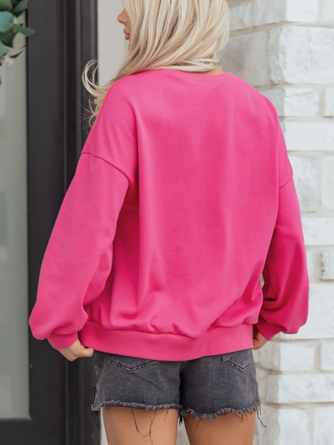 Lucky Clover Embroidered Loose Pullover Sweatshirt - Image 3