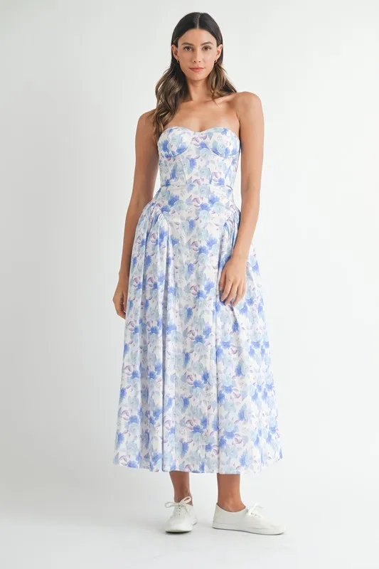 MABLE Sweetheart Neckline Floral Printed Midi Dress - Image 2