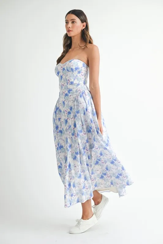 MABLE Sweetheart Neckline Floral Printed Midi Dress - Image 5