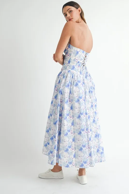 MABLE Sweetheart Neckline Floral Printed Midi Dress - Image 6