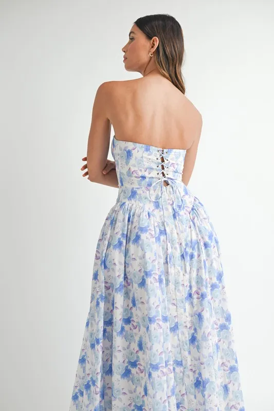MABLE Sweetheart Neckline Floral Printed Midi Dress - Image 8
