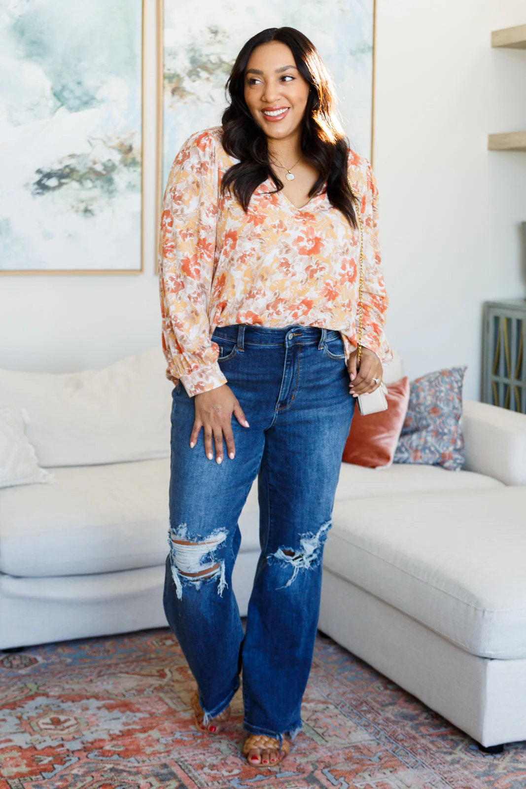 Marigold Dreams Floral Blouse - Image 2