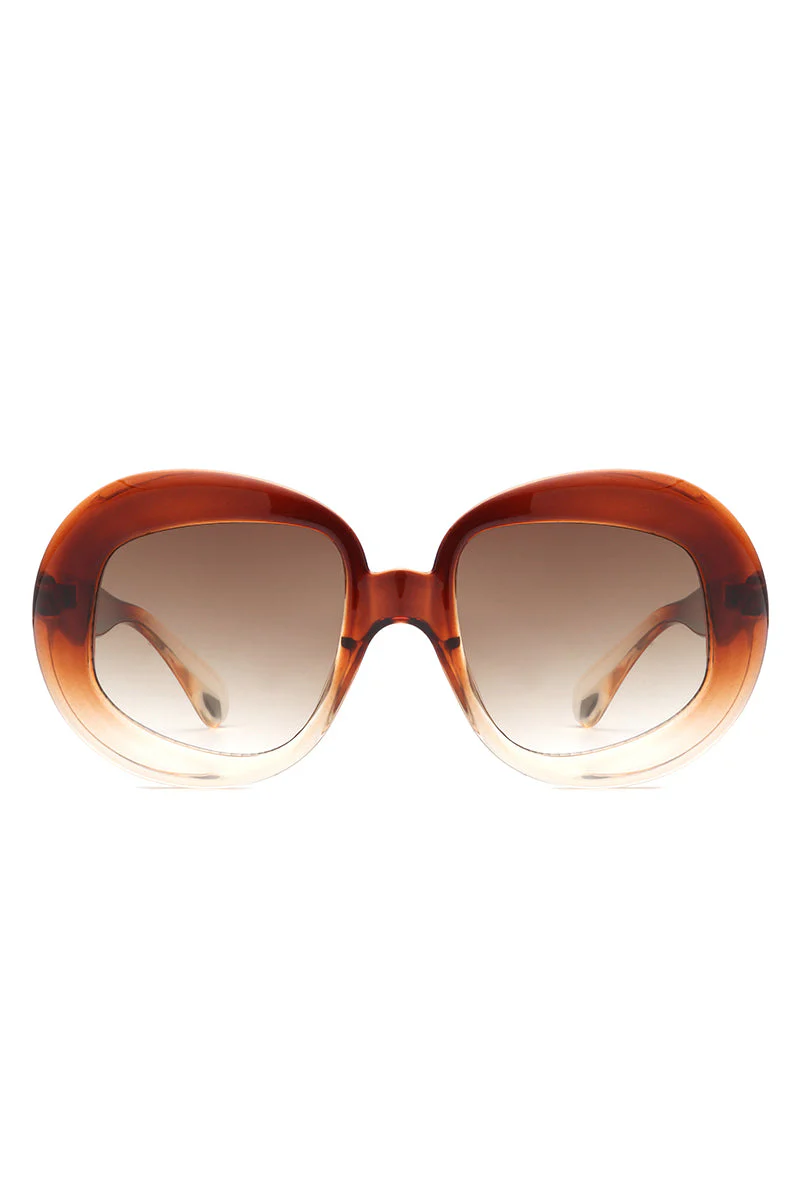 Maven - Oversized Geometric Oval Round Fashion Women's Sunglasses - Image 6