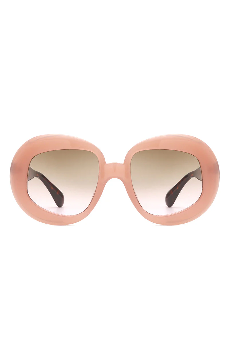 Maven - Oversized Geometric Oval Round Fashion Women's Sunglasses - Image 8