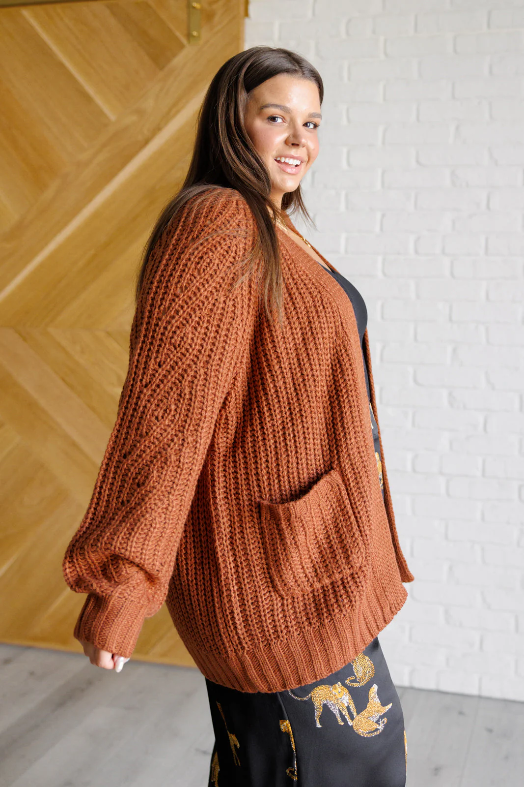 Maybe Monday Cardigan in Chestnut - Image 6