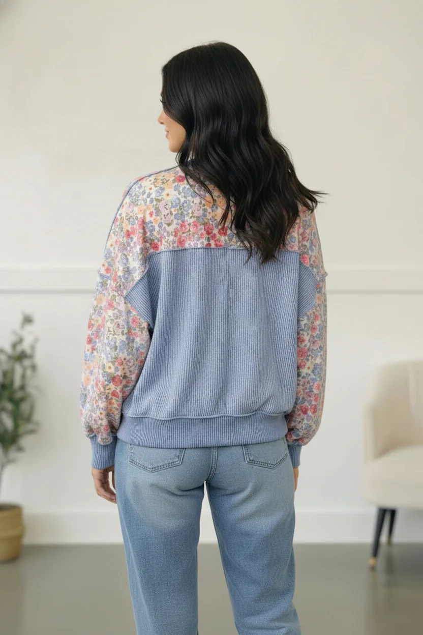 Meadow Breeze Floral Pullover - Image 2