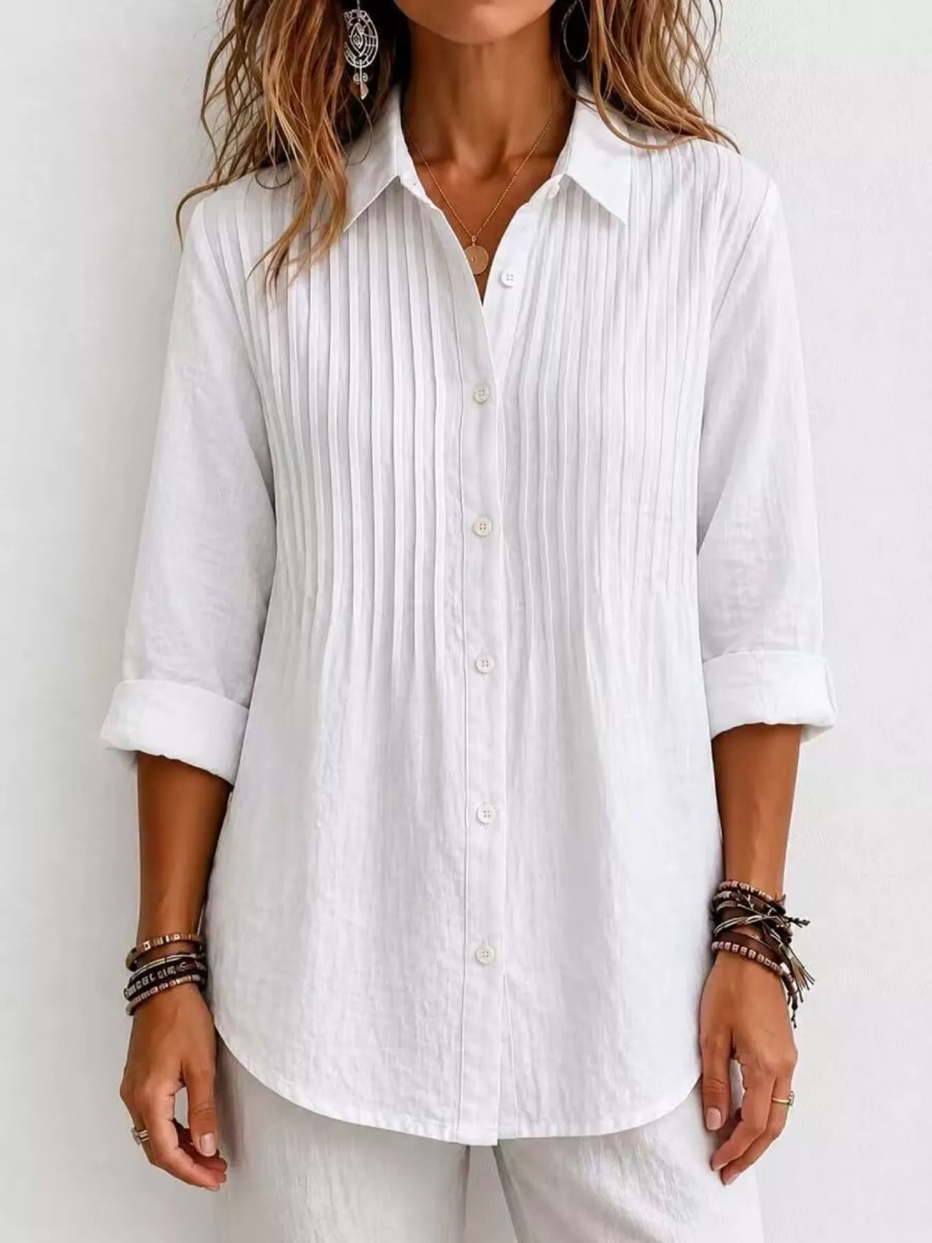 Men's Full Size Button Up Long Sleeve Shirt Plus Size