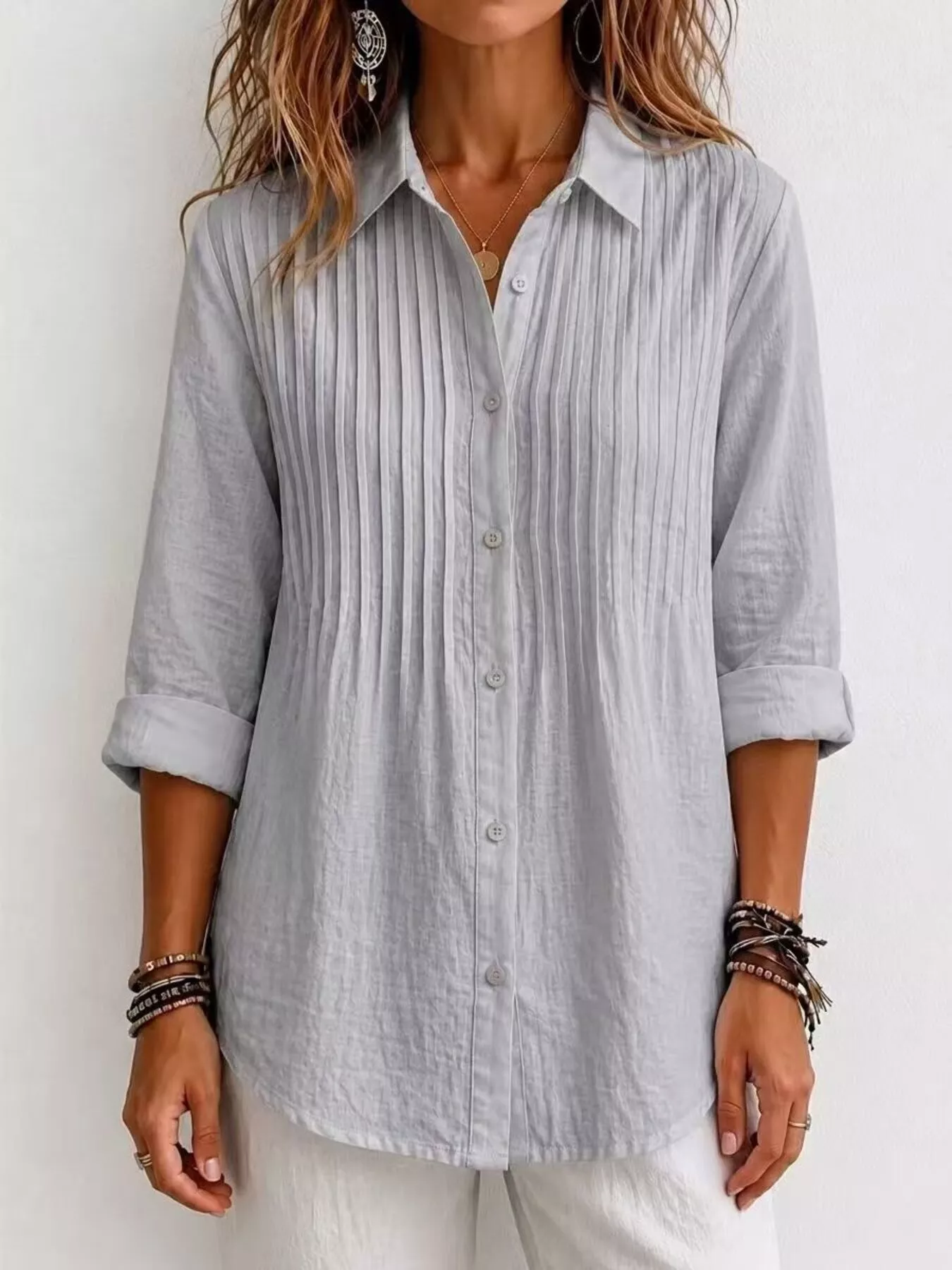 Men's Full Size Button Up Long Sleeve Shirt Plus Size - Image 5