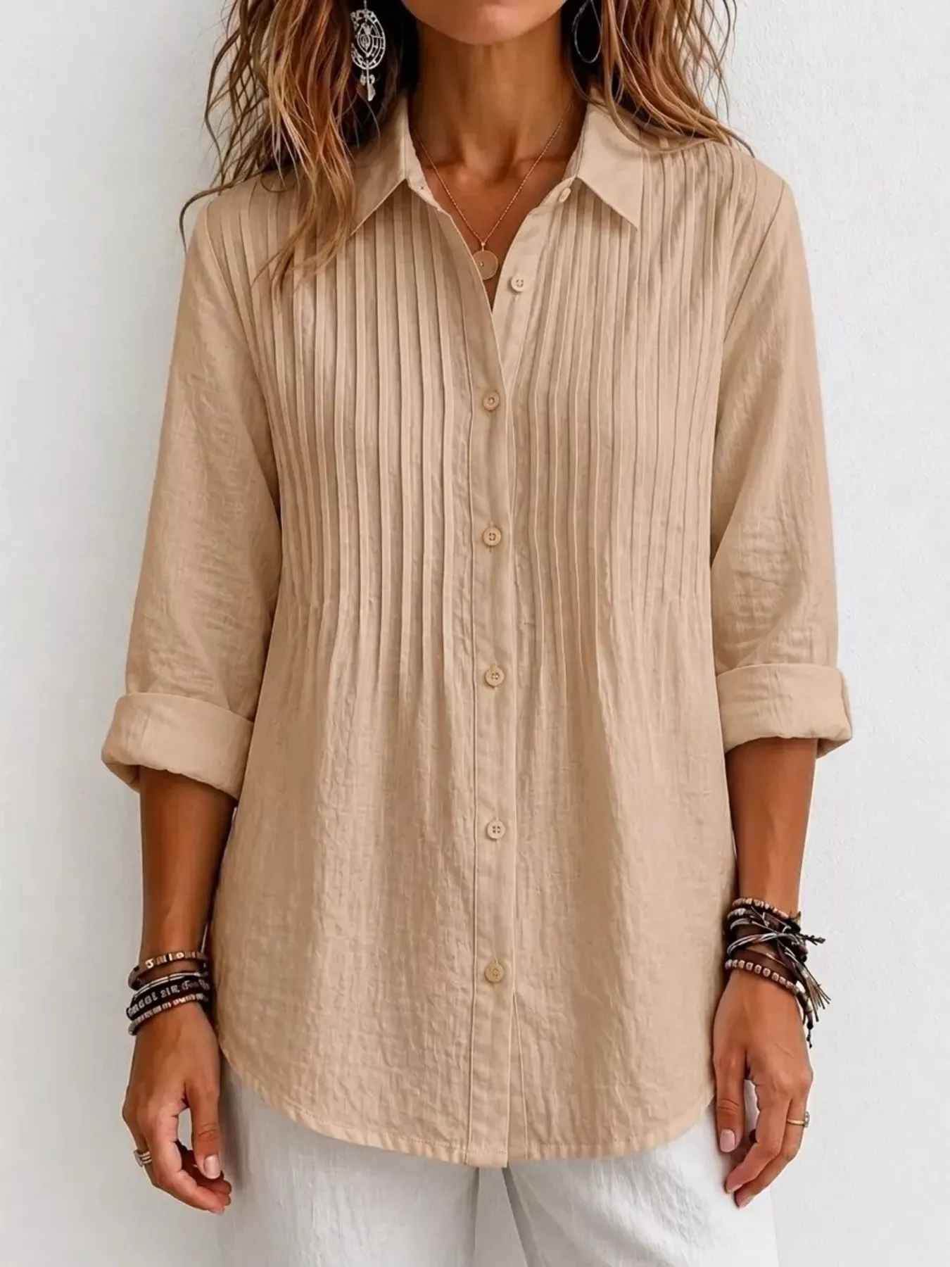 Men's Full Size Button Up Long Sleeve Shirt Plus Size - Image 7