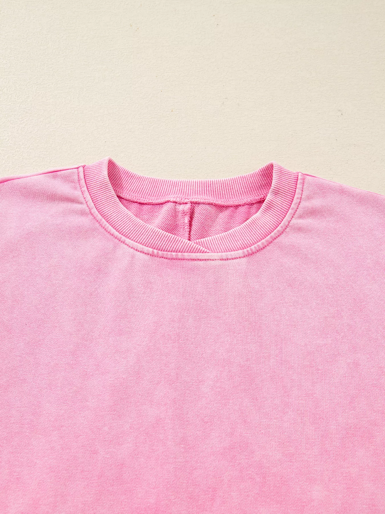 Mineral Wash Crossed Crew Neck Drop Shoulder Loose Sweatshirt - Image 6