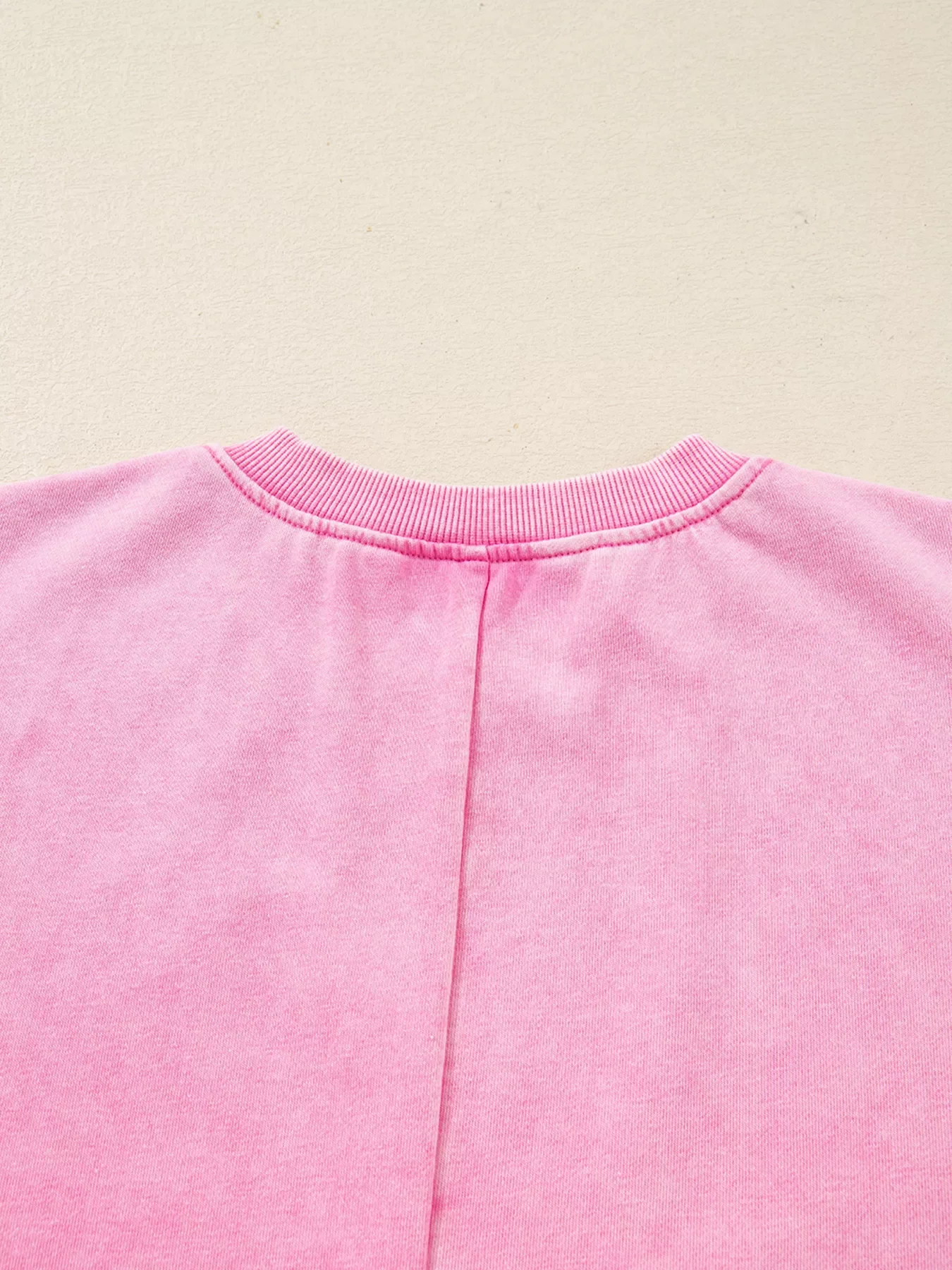 Mineral Wash Crossed Crew Neck Drop Shoulder Loose Sweatshirt - Image 7