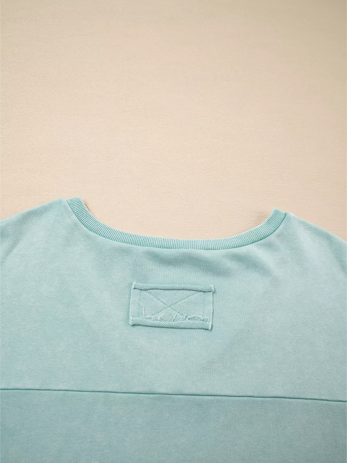 Mineral Wash Exposed Seam Buttoned V Neck Top - Image 8