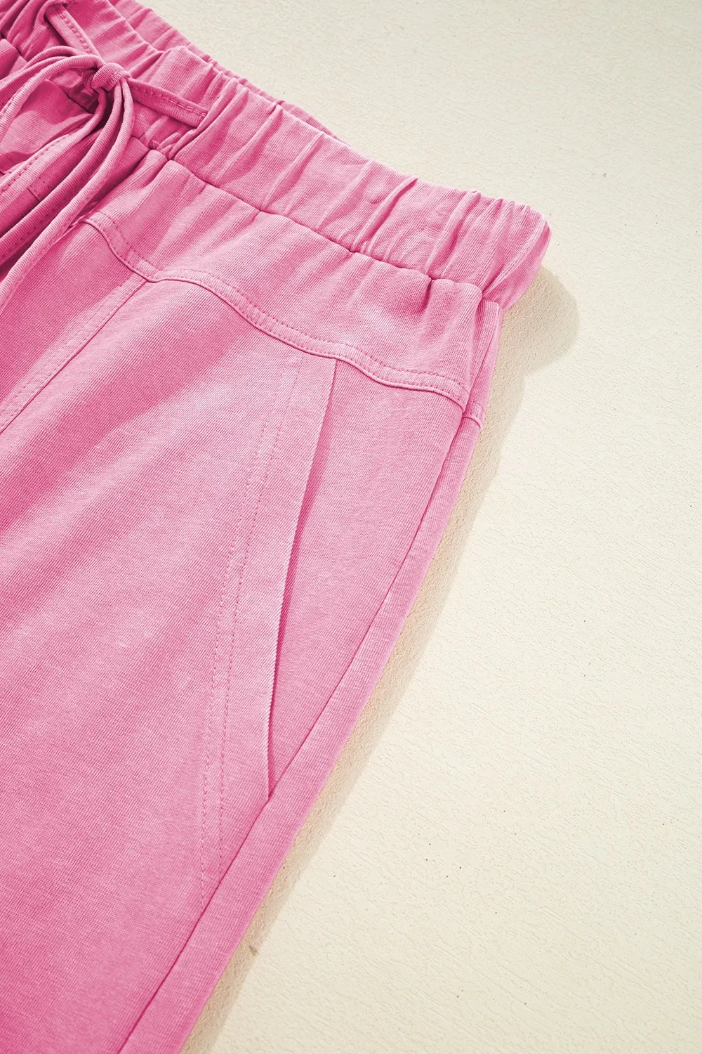 Mineral Wash Exposed Seam Drawstring High Waist Wide Leg Cargo Pants - Image 18