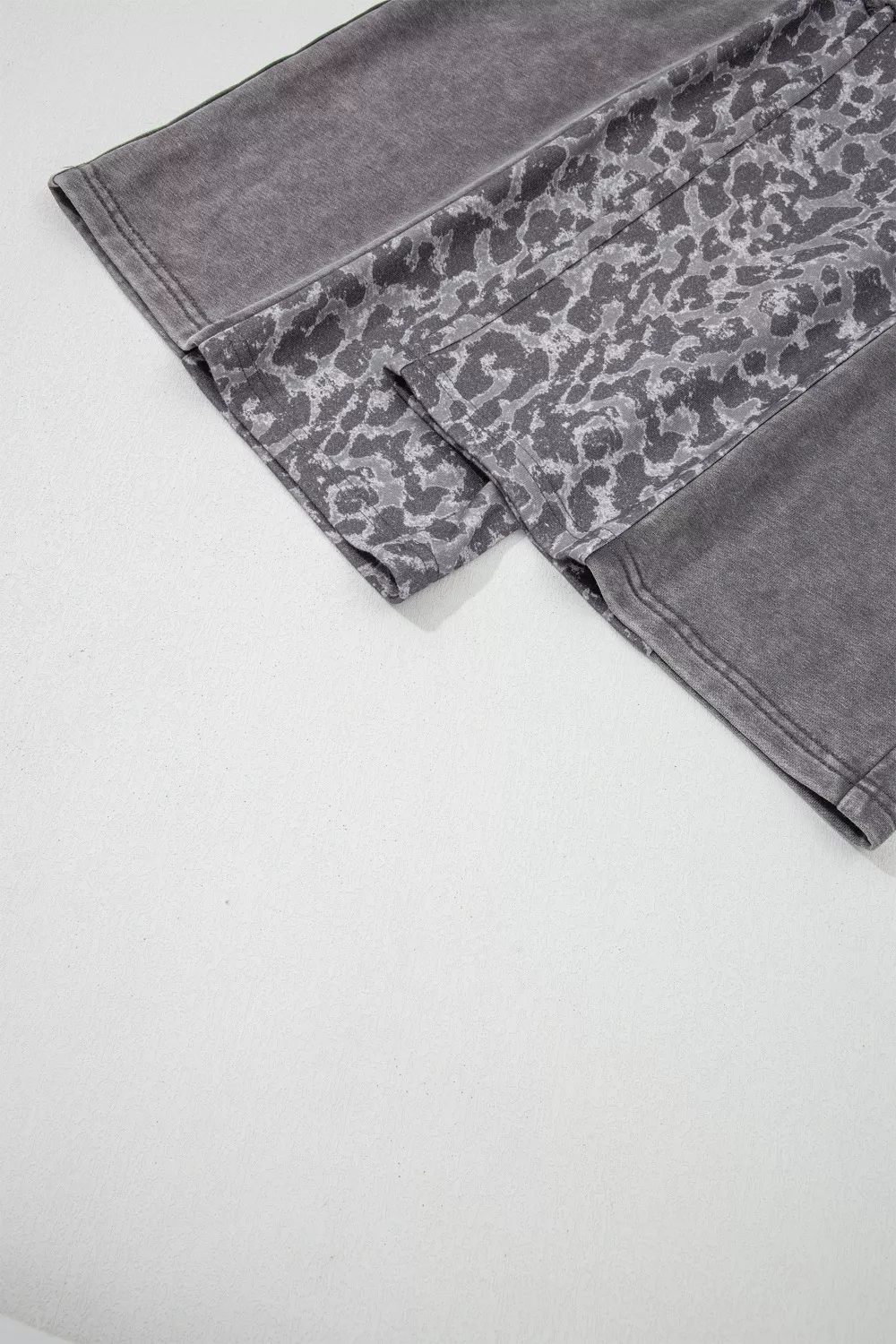 Mineral Wash Leopard Patchwork Loose Pants - Image 7