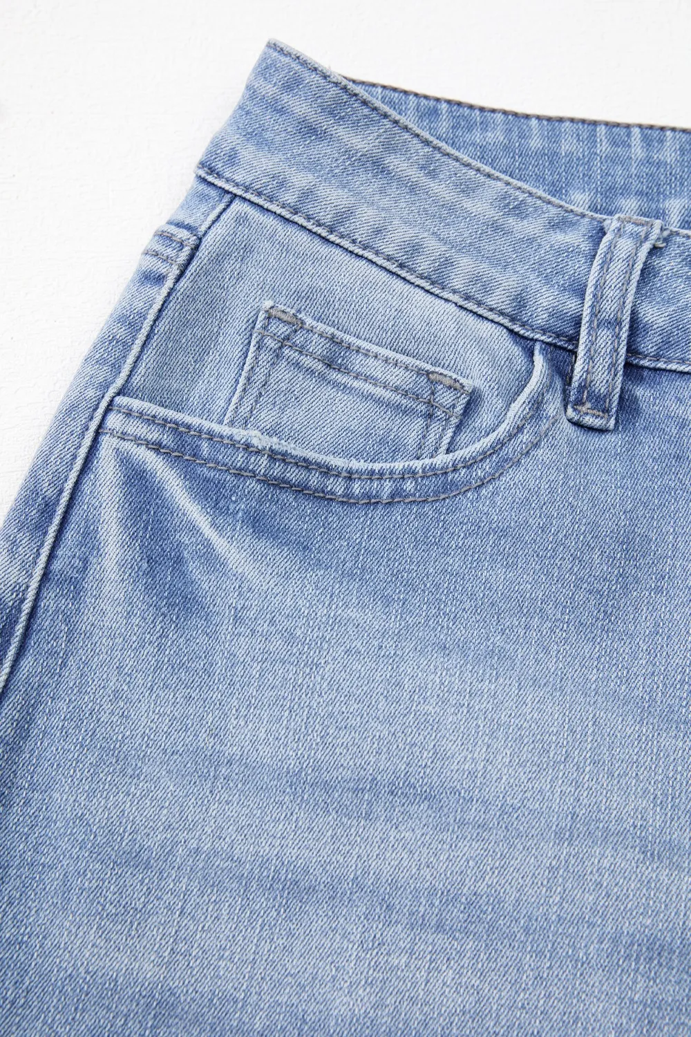Mineral Wash Raw Hem High Waist Flared Jeans - Image 16