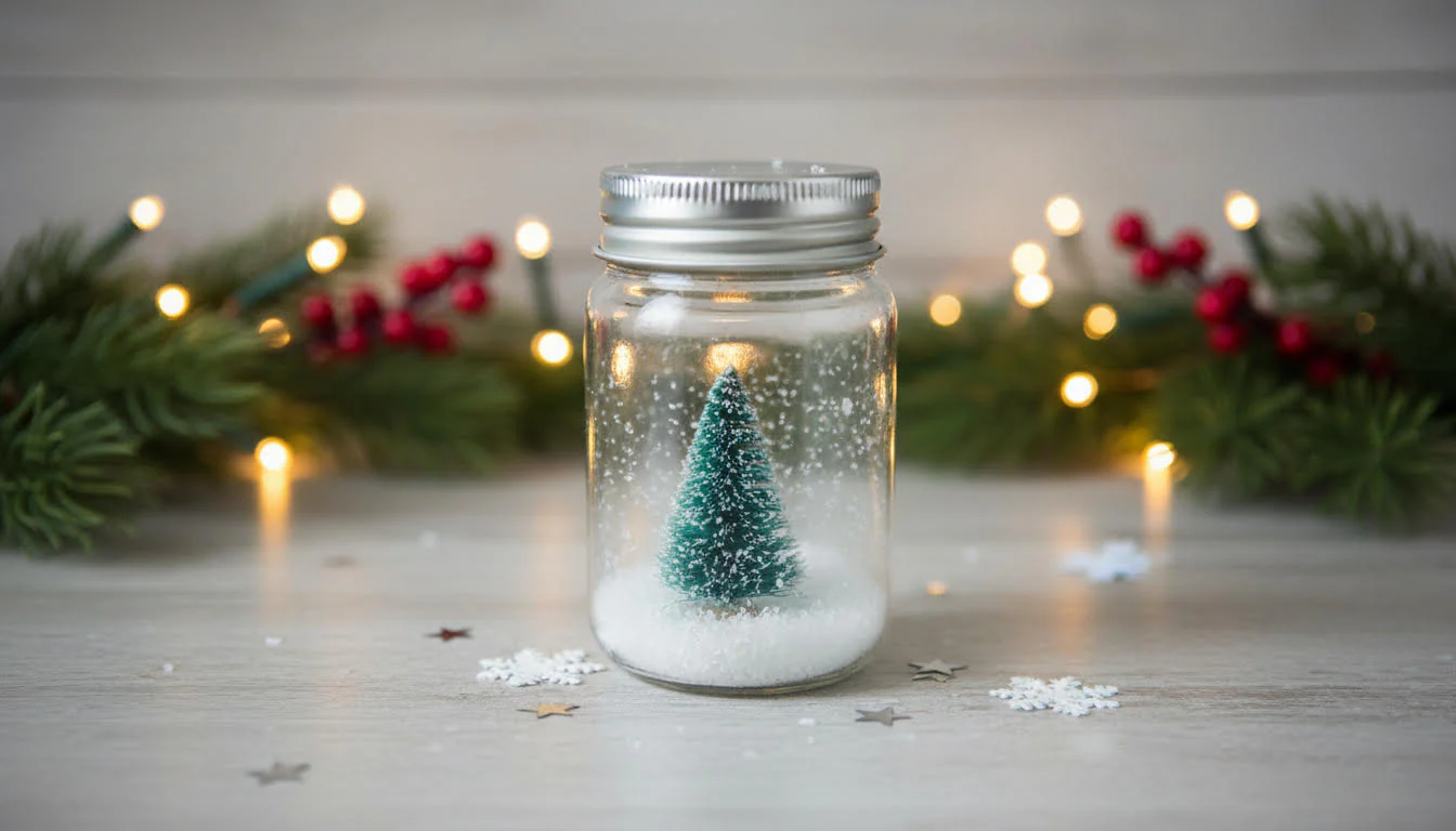 Mini Christmas Tree in Snowy Jar