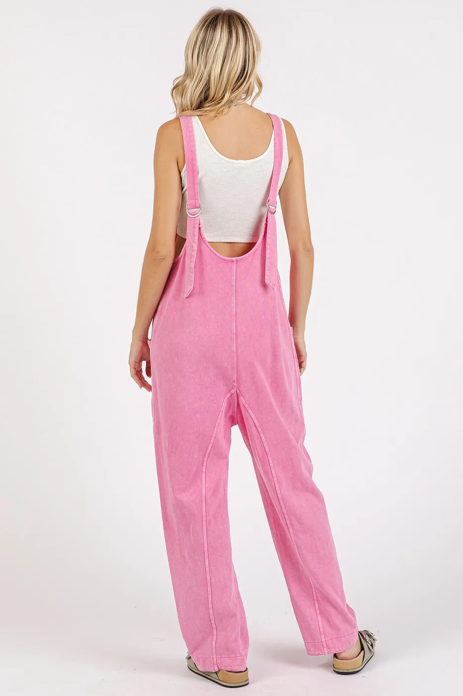 Mittoshop Mineral Wash Relaxed Fit Sleeveless Harem Jumpsuit - Image 4