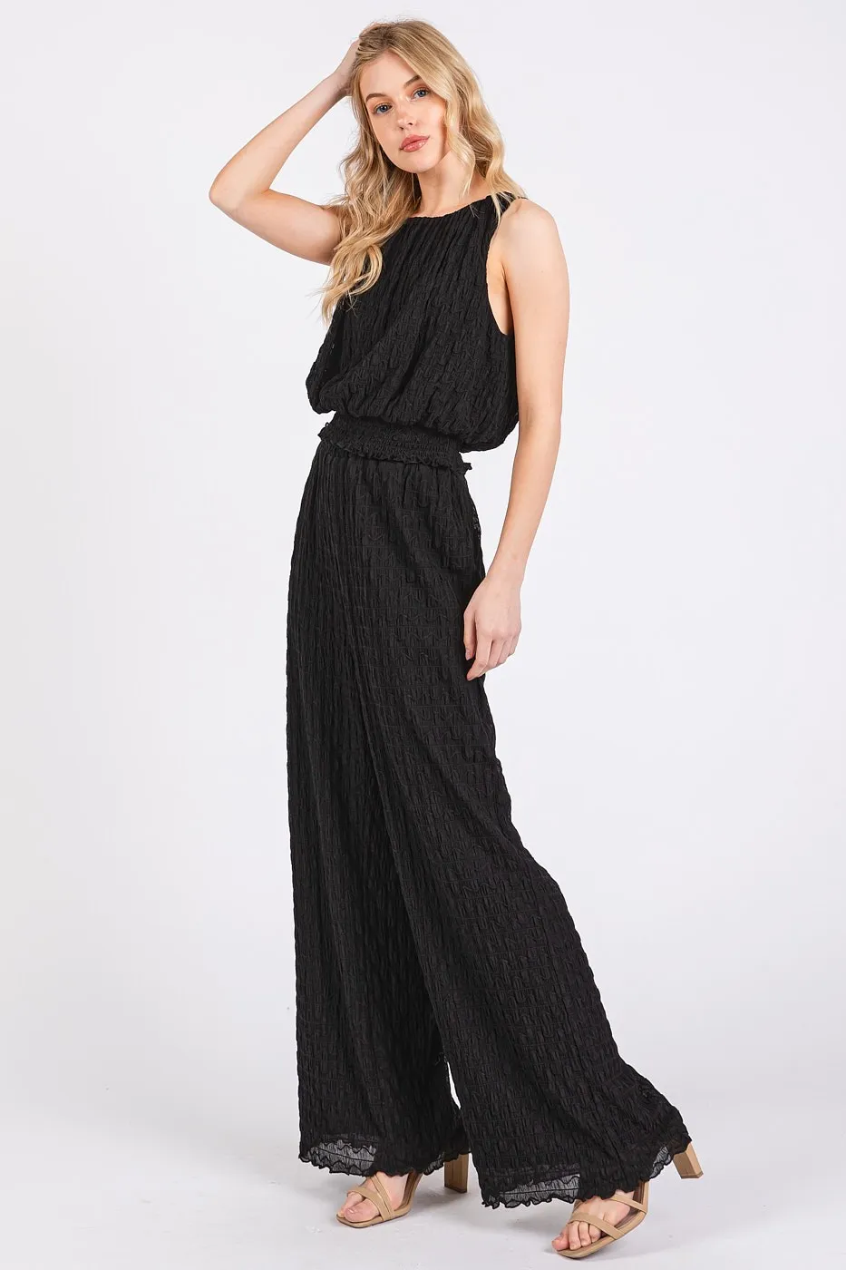 Mittoshop Textured Stretchy Crop Tank and Pants Set - Image 2