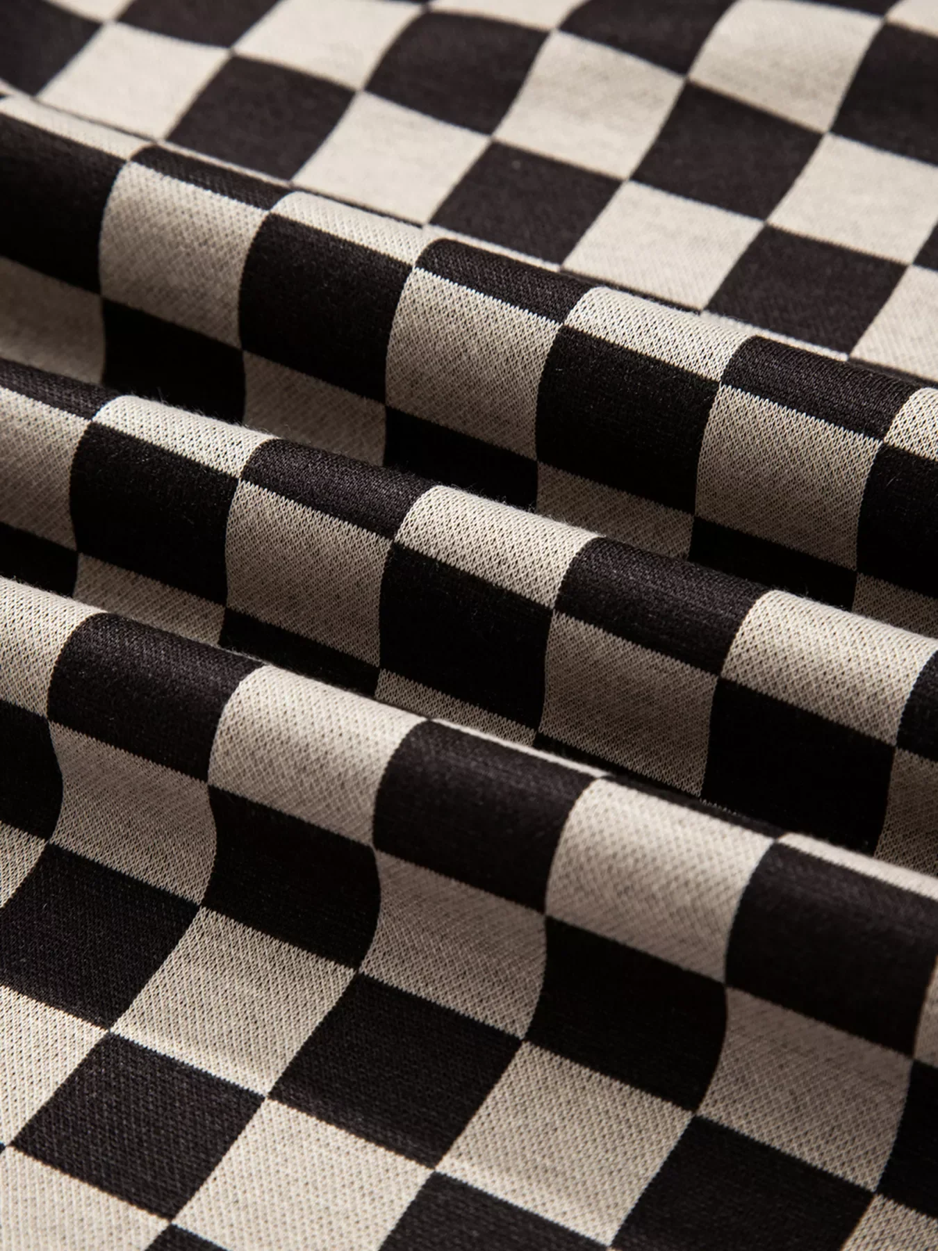 Mixed Checkered Pattern Patchwork High Low Casual Top - Image 12