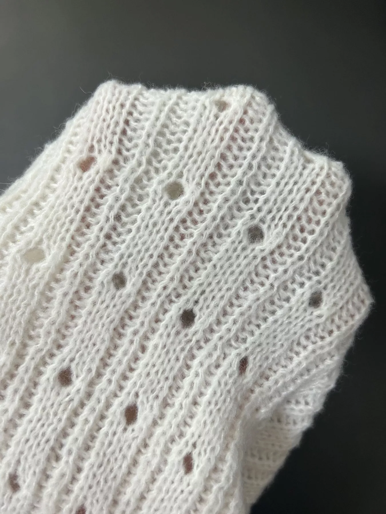 Mock Neck Eyelet Knit Top - Image 4